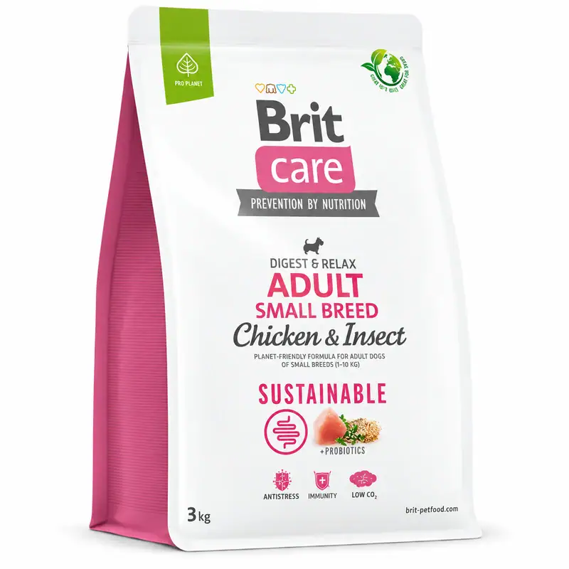 Brit Care Sustainable Small 3 kg – Adulto Pollo e Insectos