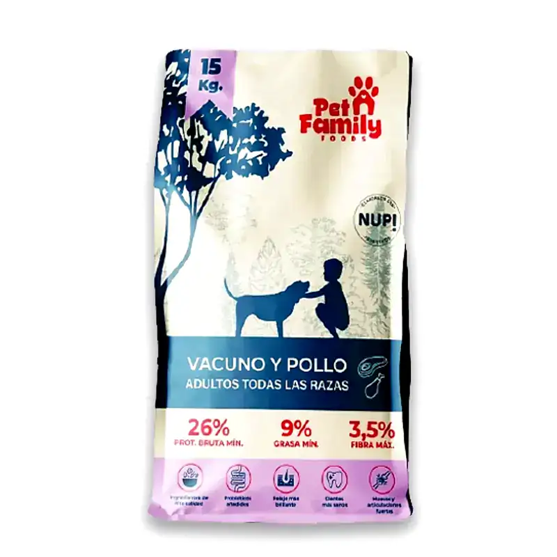 Petfamily Carne Vacuno y pollo 15 kg