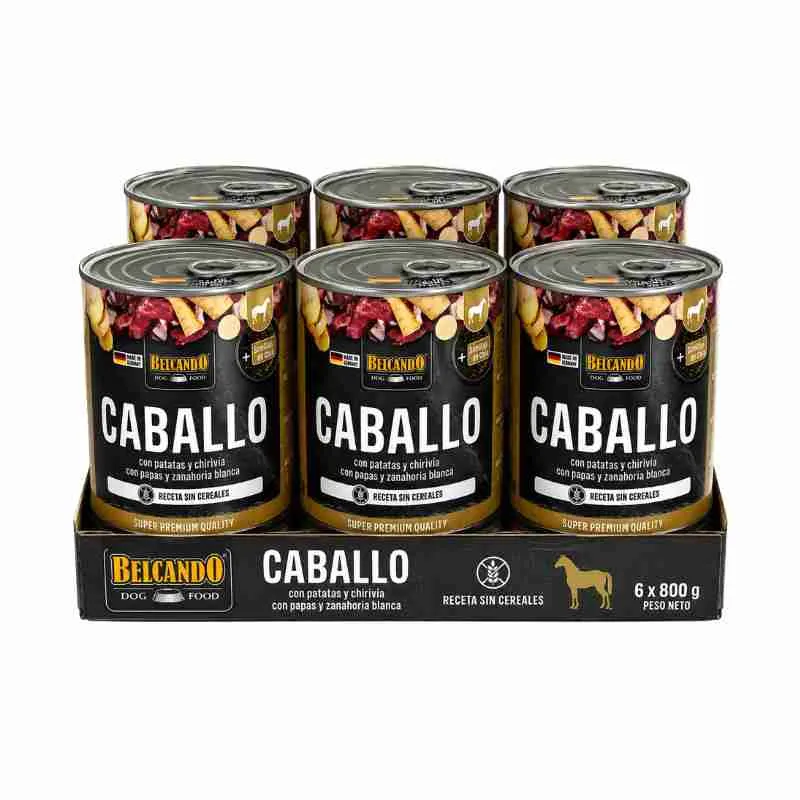 Pack 6 Latas Belcando Caballo con Papas y Zanahoria 800g