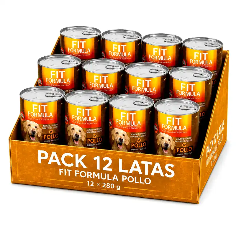 Pack 12 Latas Fit Formula Perro Pollo 280 g