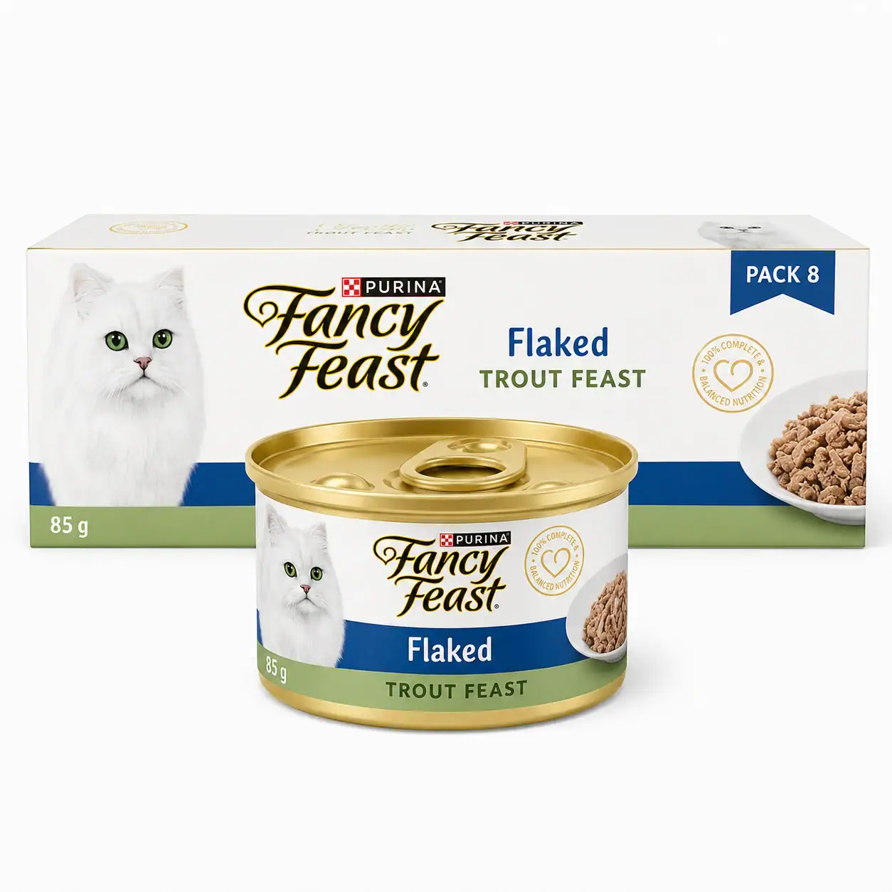 Pack 8 Latas Fancy Feast Flaked Trucha 85 g