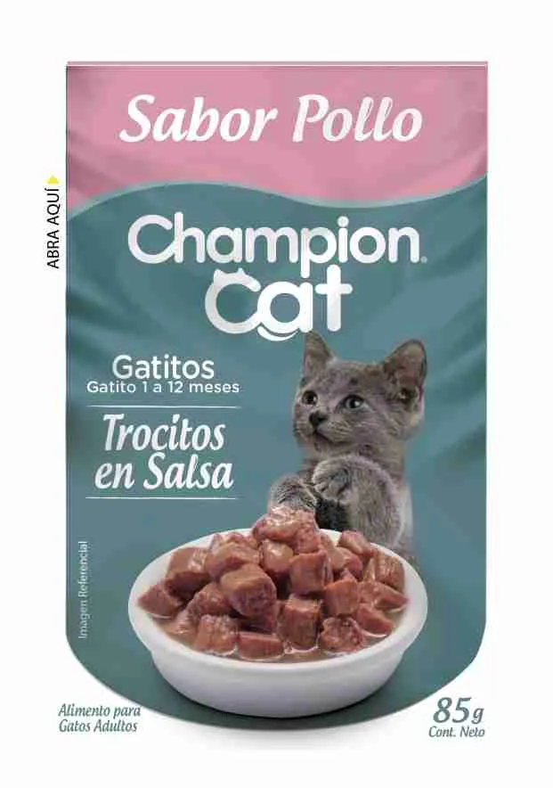 Sachet Champion Cat Gatitos Sabor Pollo 85gr