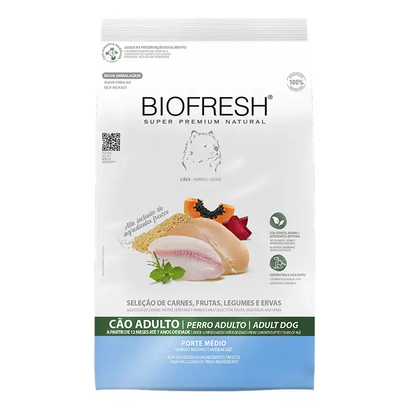 Biofresh Super Premium – Perro Adulto Raza Mediana (Pollo y Frutas)– 10.1 kg