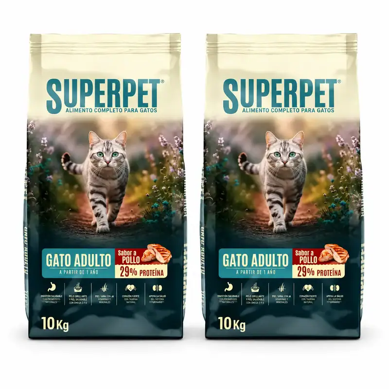 Superpet Gato Adulto Pollo Pack 20 kg - 2 × 10 kg