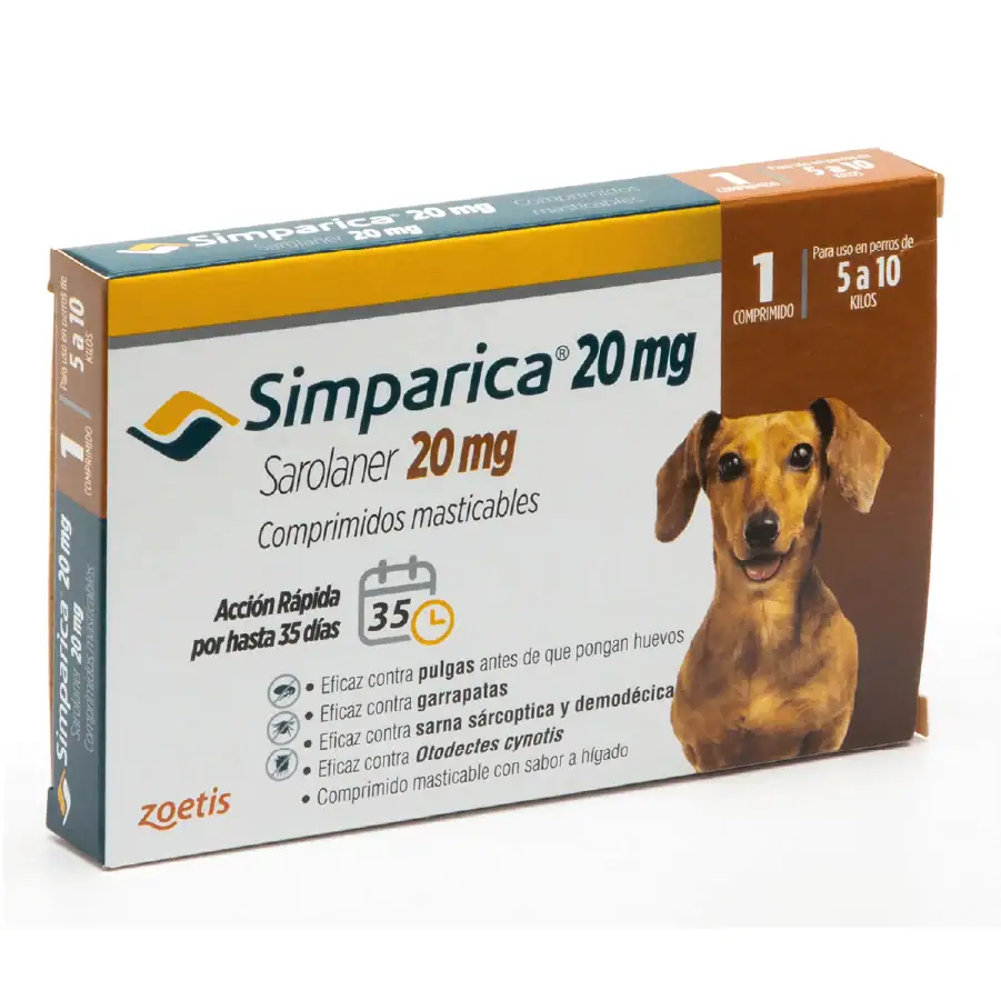Simparica 20 mg 5 a 10 kg x 1 Comprimido