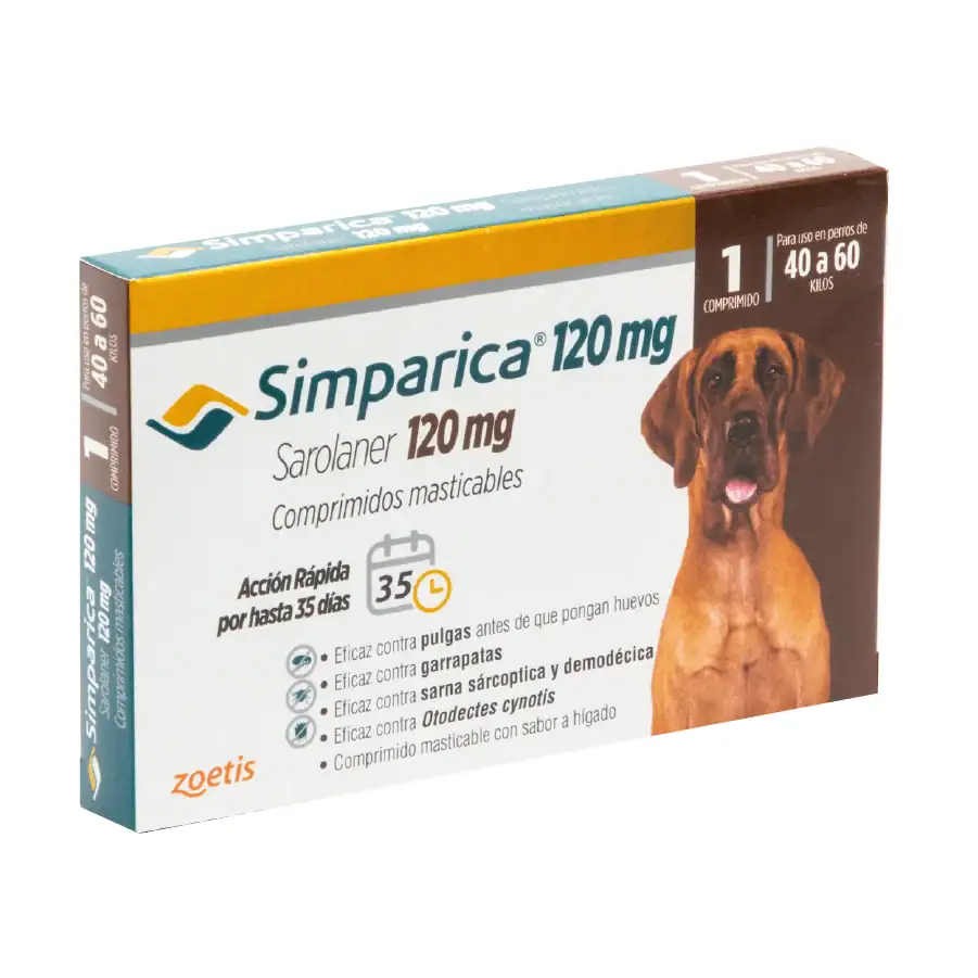 Simparica 120 mg 40 a 60 kg x 1 Comprimido