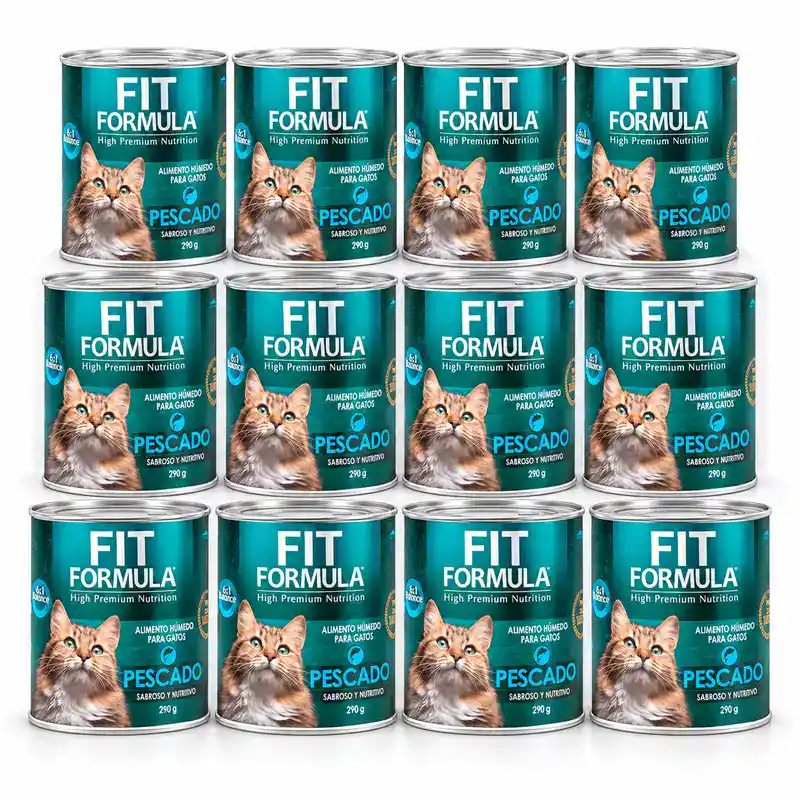 Pack 12 latas Fit Fórmula gato pescado 290 g