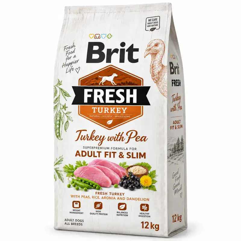 Brit Fresh Turkey with Pea Adult Fit & Slim 12 kg