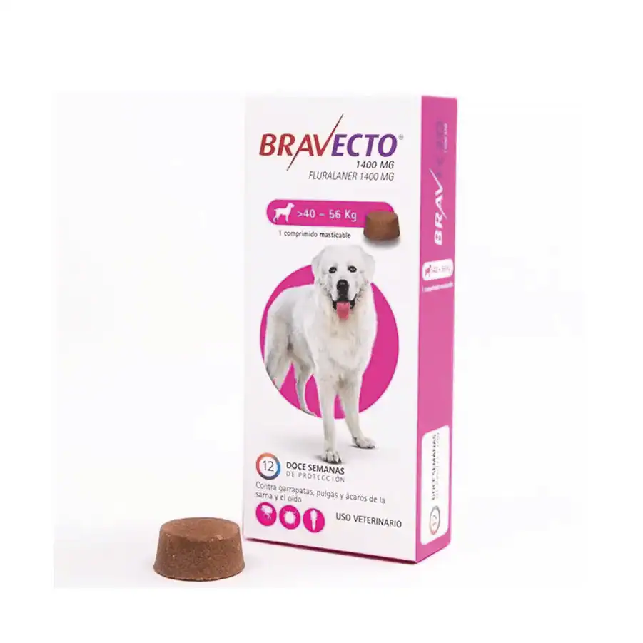 Bravecto para Perros 40 kg - 56 kg (1400mg)