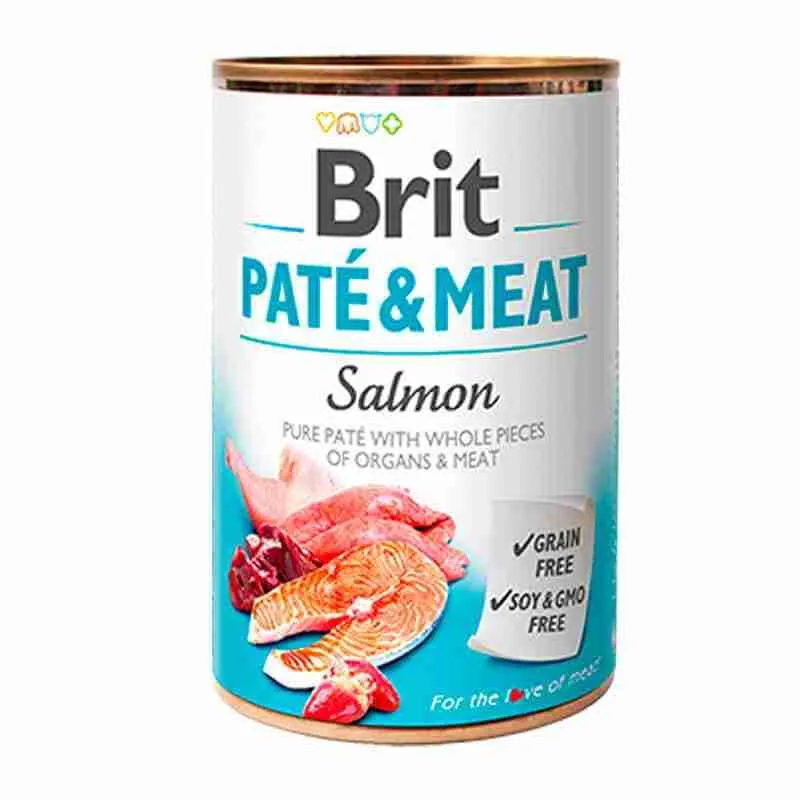 Pack 6 Brit Care paté meat lata- Salmón 800g