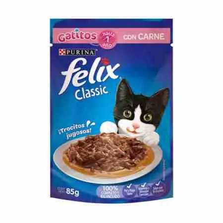 Sachet Felix Classic Gatitos Sabor Carne 85 gr