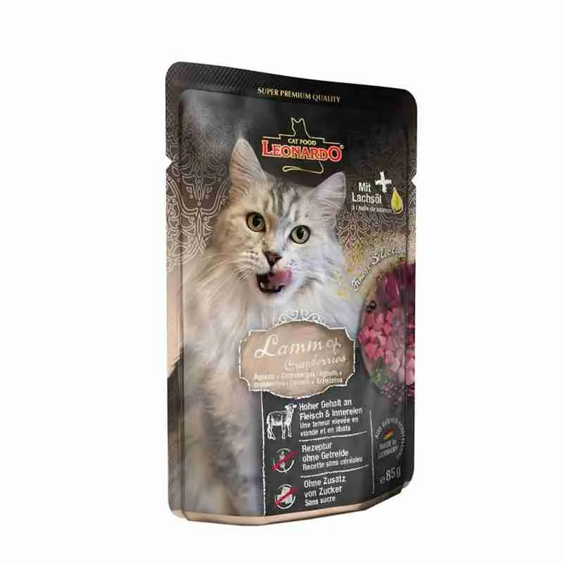 Sachet Leonardo Finest Selección Cordero y Arándanos 85 g