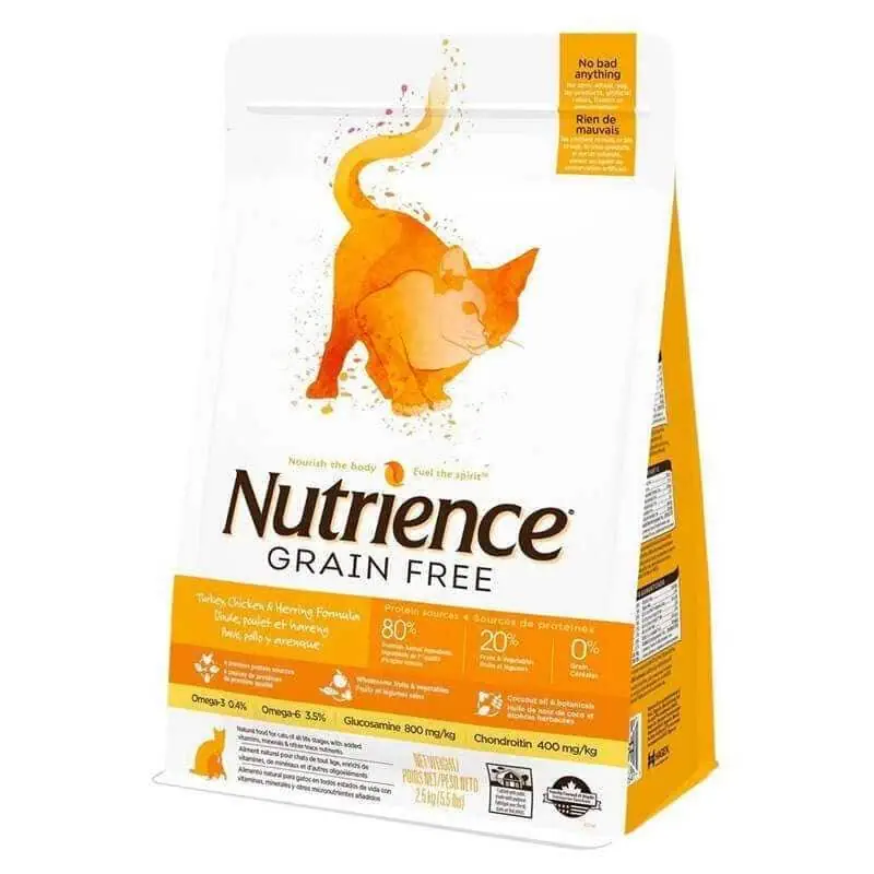 Nutrience grain free para gatos - Sabor pavo pollo y arenque 5 kg