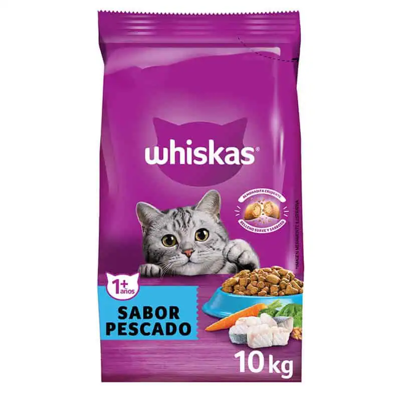 Whiskas - Alimento Seco para Gatos Adultos Sabor Pescado 10kg
