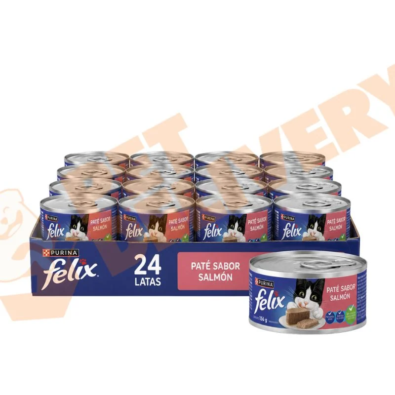 24 unid Latas Felix Sabor Salmón 156 gr c/u