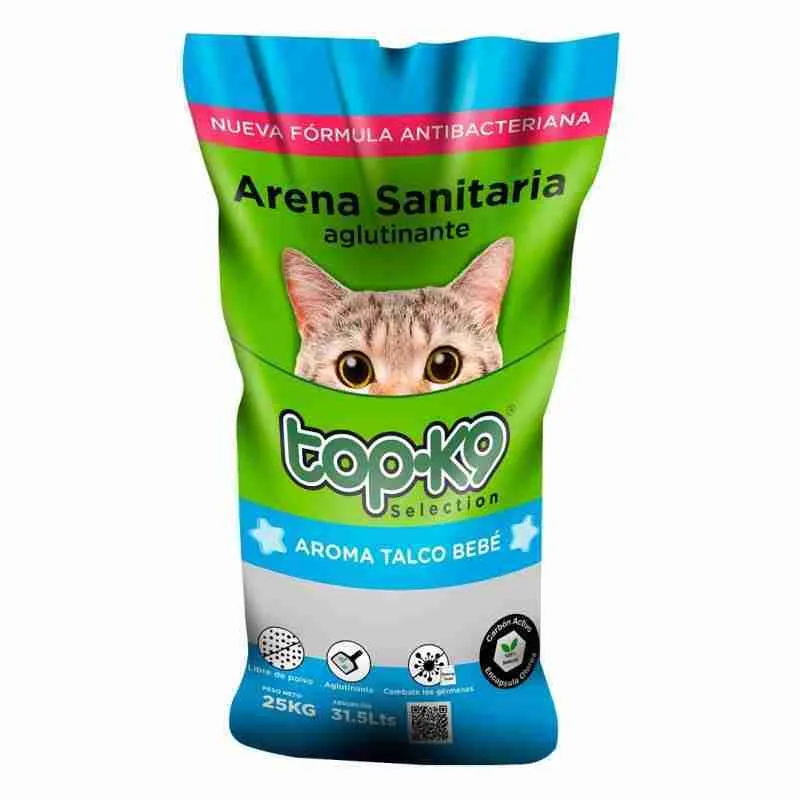 TopK9 Arena sanitaria Aroma Manzana 25 kg - Con Iones de Plata